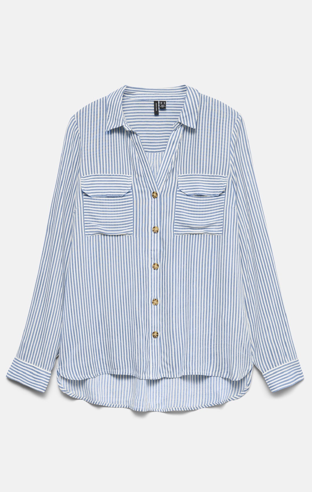 VERO MODA BUMPY LS SHIRT 10275283 BRUNNERA BLUE/SNOW WHITE