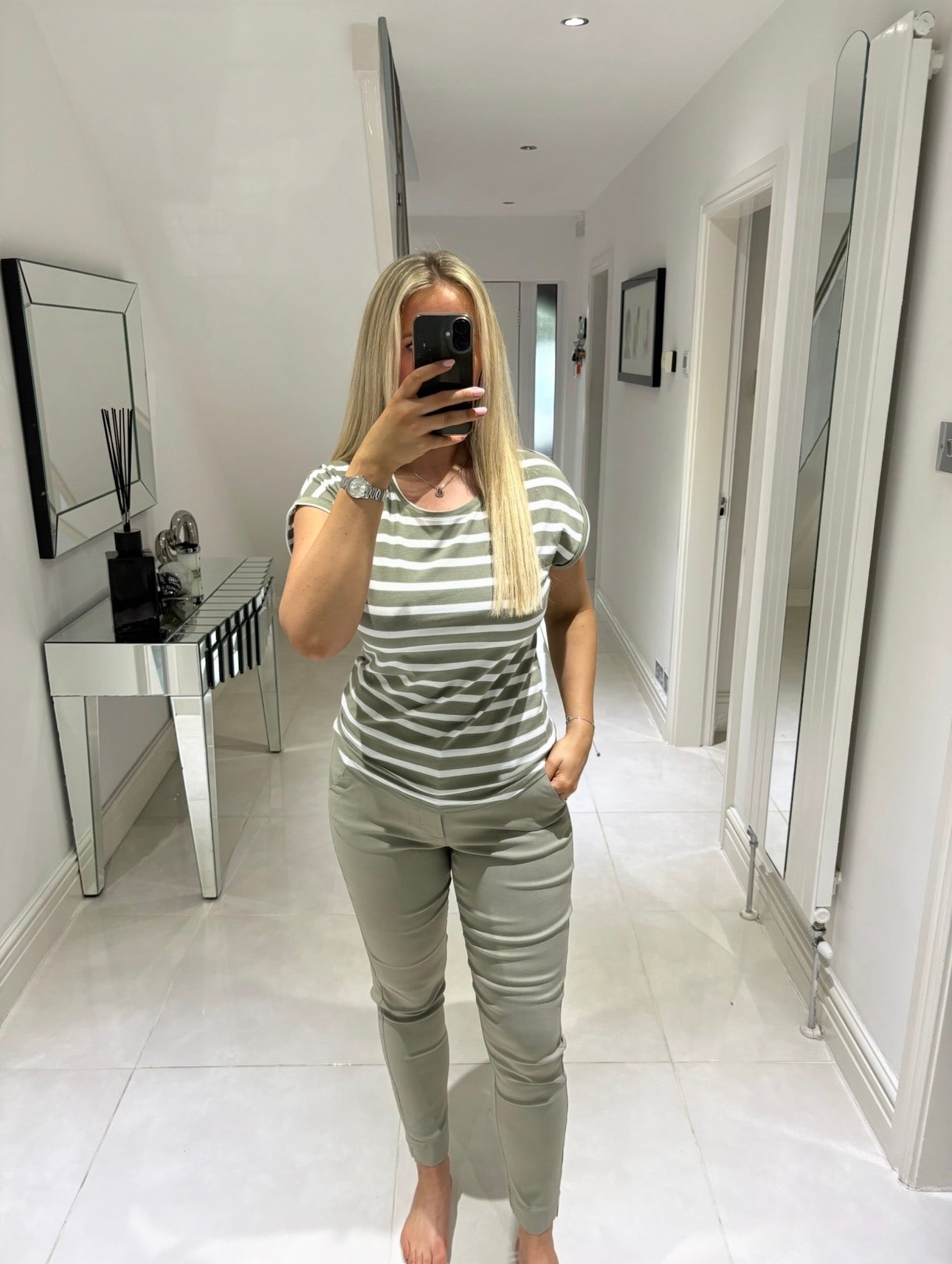 B YOUNG PAMILA ONECK TSHIRT 20809561 VETIVER STRIPE