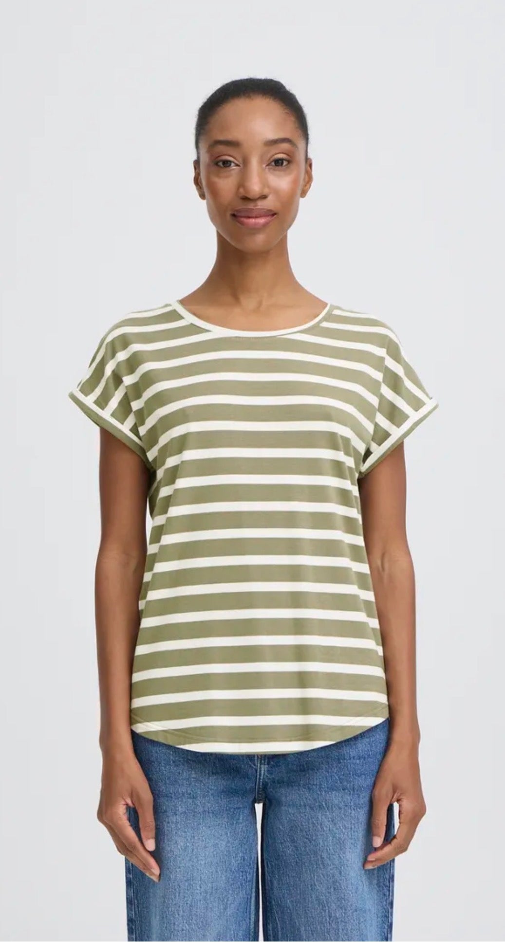 B YOUNG PAMILA ONECK TSHIRT 20809561 VETIVER STRIPE