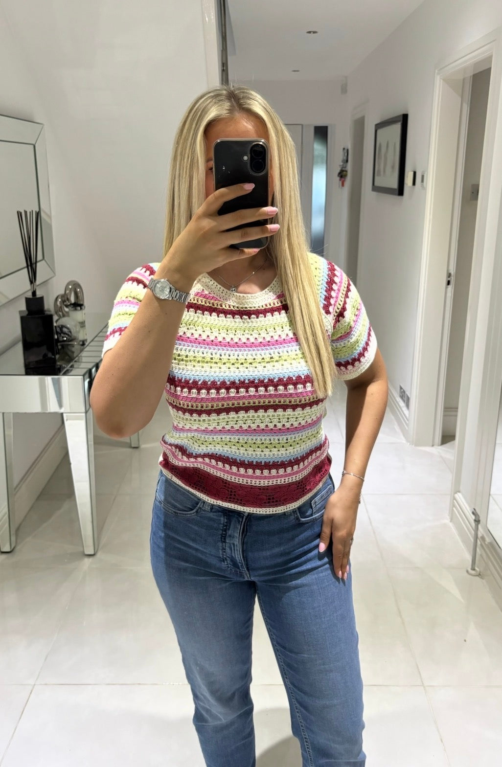 ICHI BANDIE CROCHET MULTICOLOUR TOP 20125661