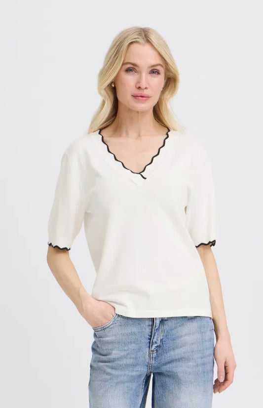 B YOUNG MMORLA CONTRAST TSHIRT 20818703 MARSHMALLOW