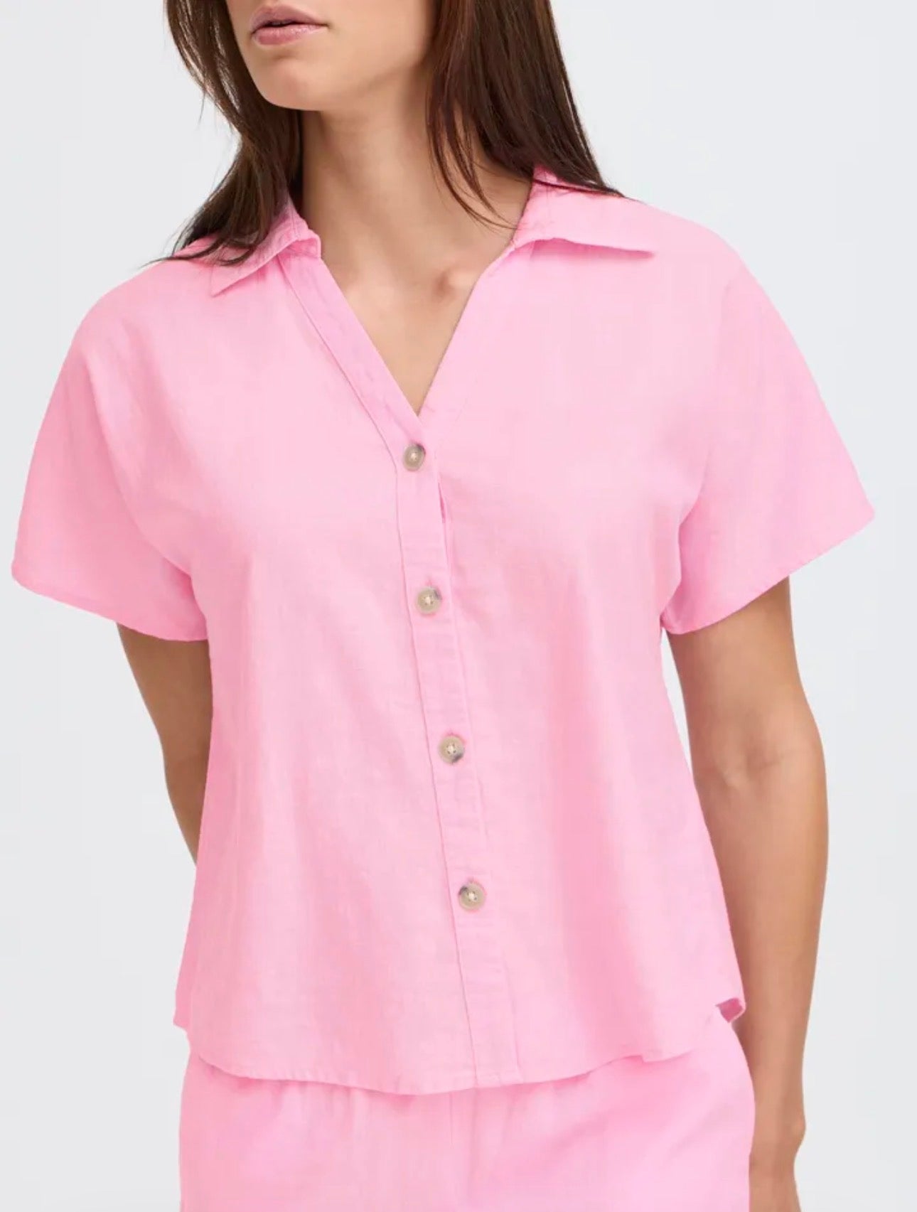 B YOUNG FALAKKA CAP SLEEVE SHIRT 20818820 PARFAIT PINK