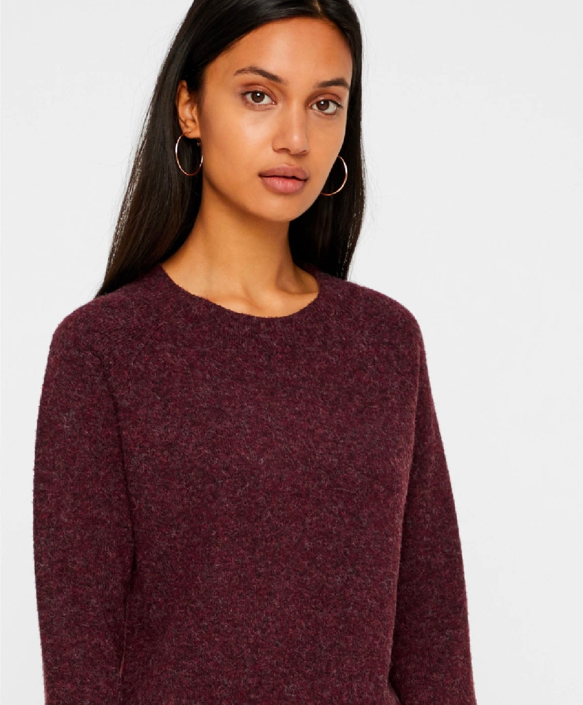 VERO MODA DOFFY LS ONECK JUMPER WINETASTING MELANGE