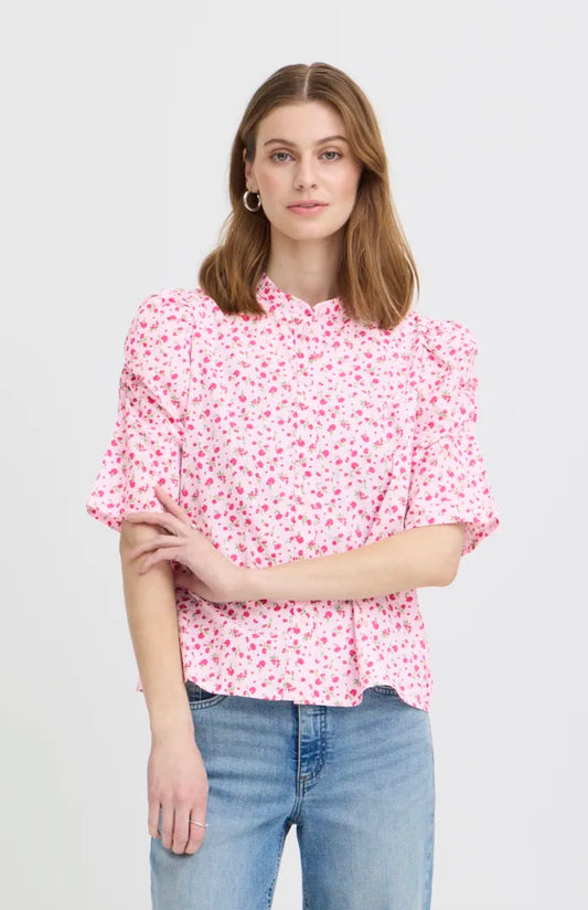 ICHI QWIN BLOUSE 20123471 LIGHT PINK/AZALEA FLOWER