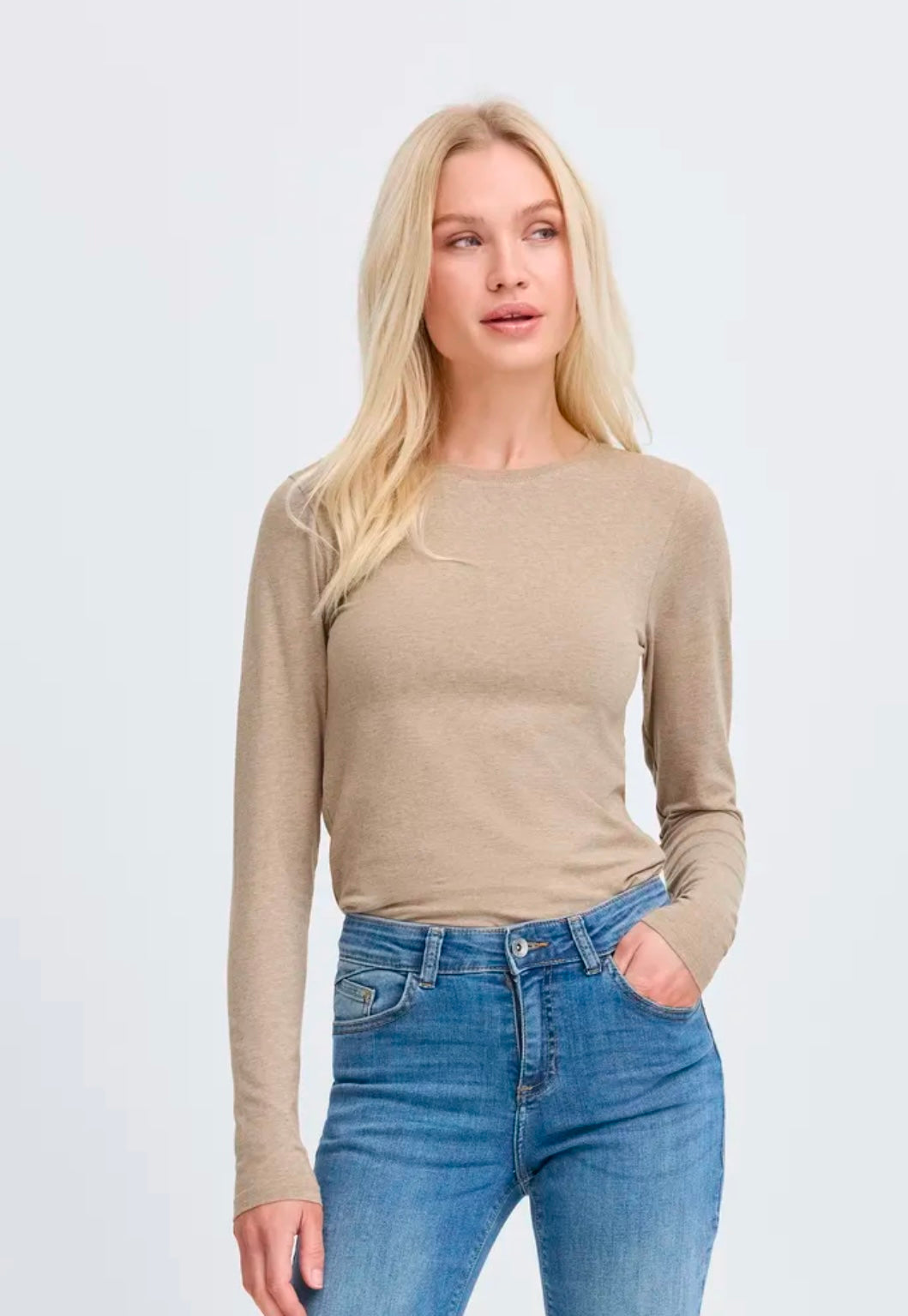 B YOUNG LS PAMILA CHINCHILLA MELANGE