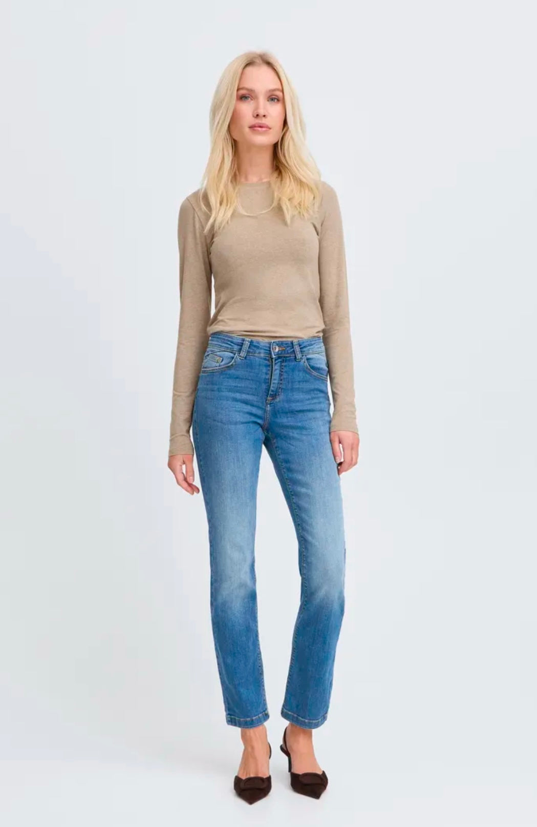 B YOUNG LS PAMILA CHINCHILLA MELANGE