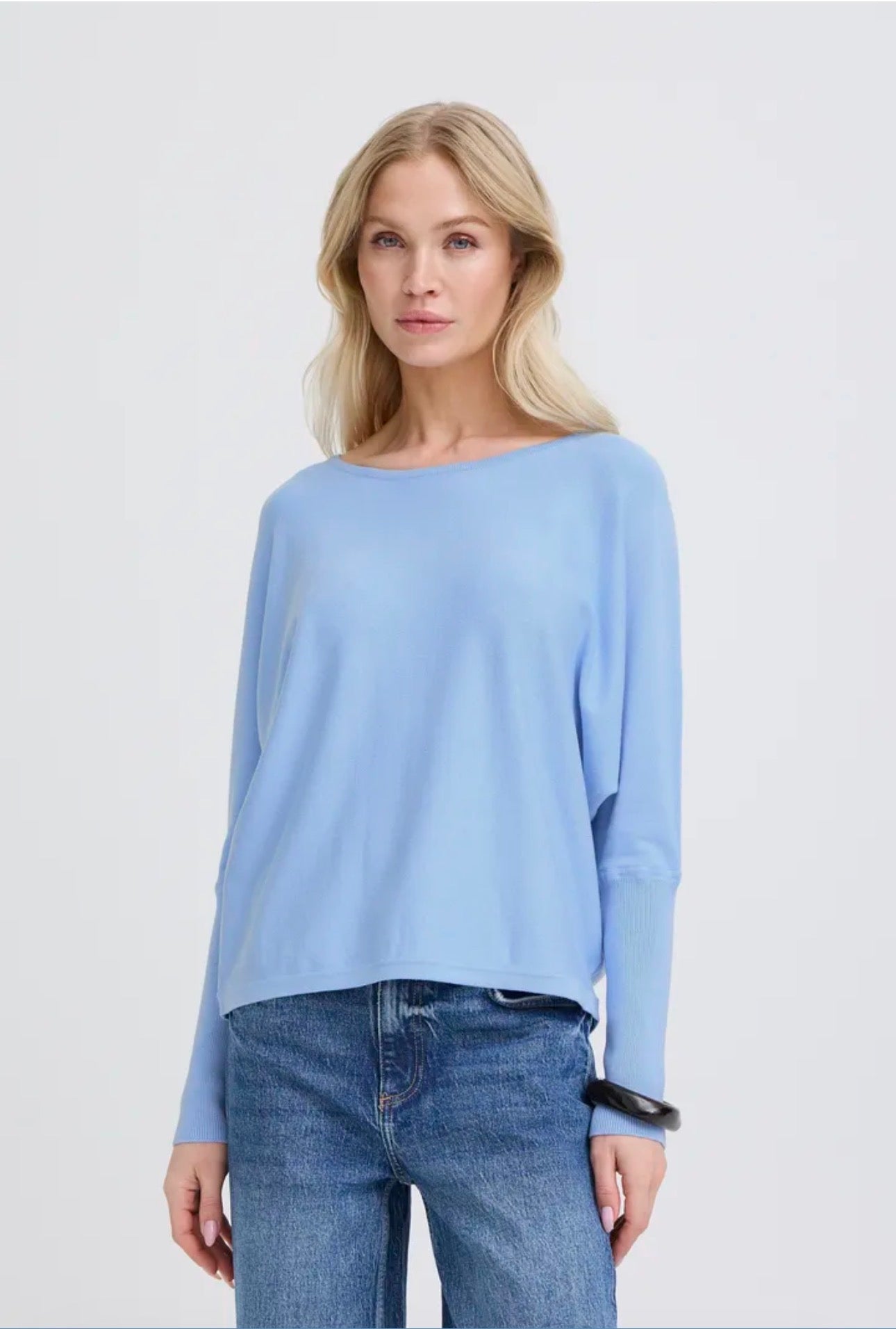 B YOUNG MMORLA BATWING JUMPER 20814389 DELLA ROBBIA BLUE