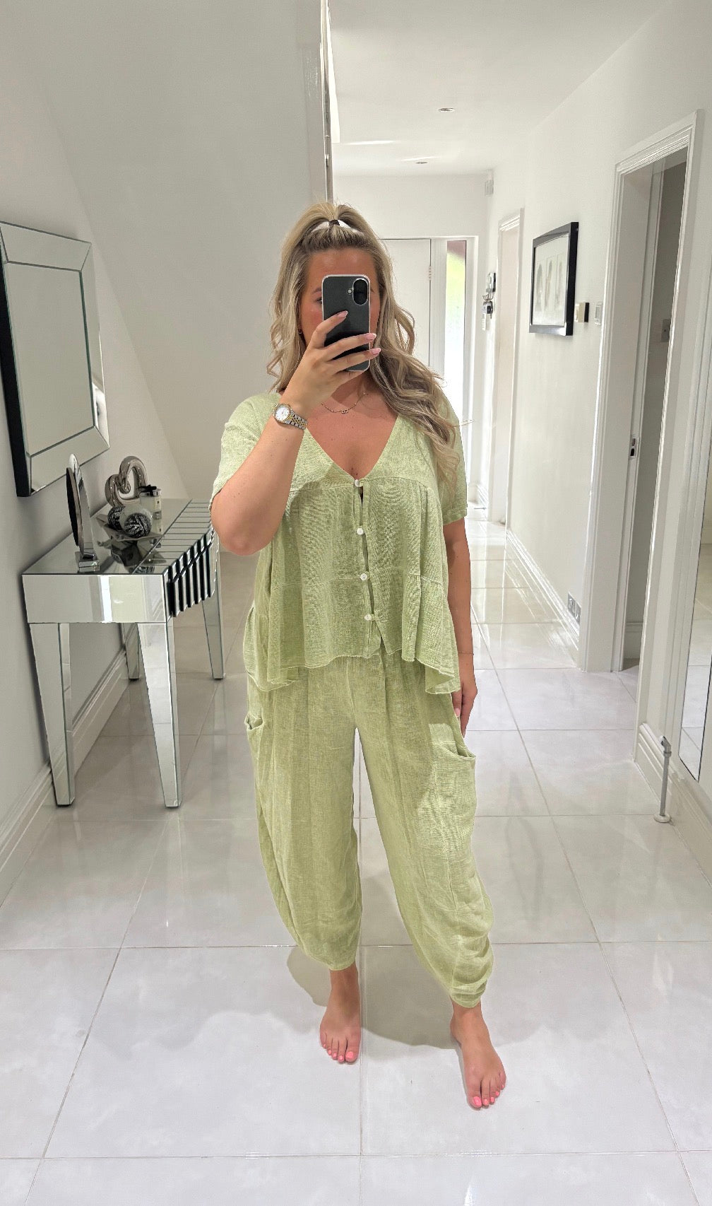 JANIKA LINEN/ COTTON BLEND TROUSERS
