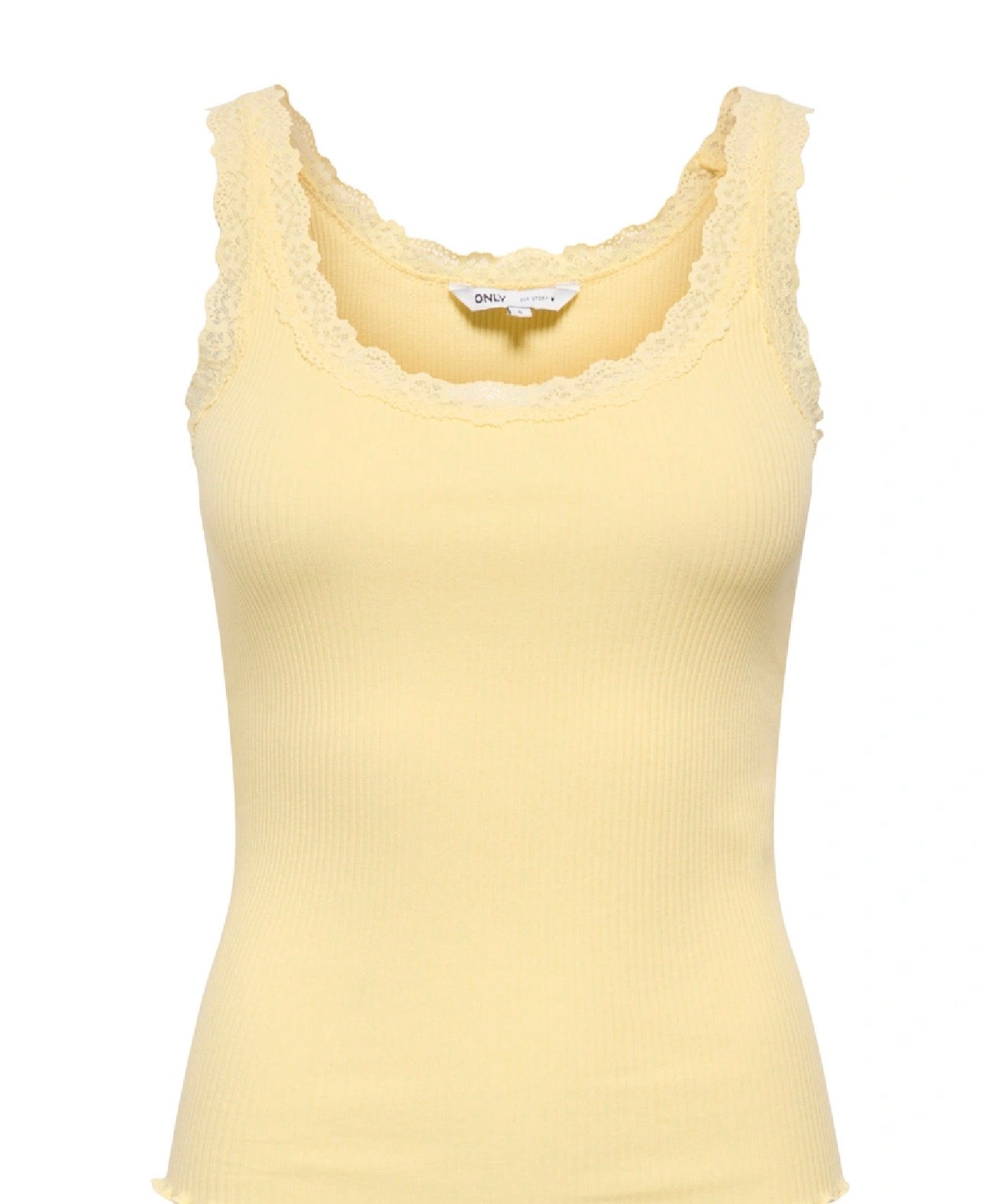 ONLY SARA SHARAI VEST TOP 15345994 YELLOW DOUBLE CREAM