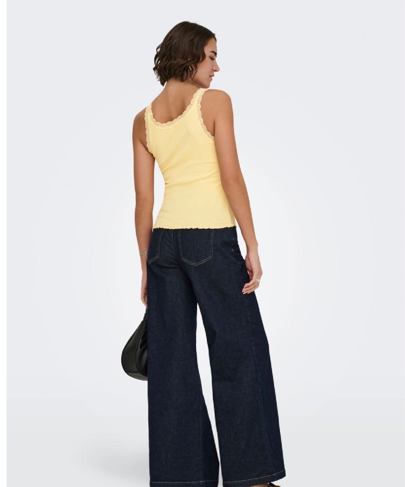 ONLY SARA SHARAI VEST TOP 15345994 YELLOW DOUBLE CREAM