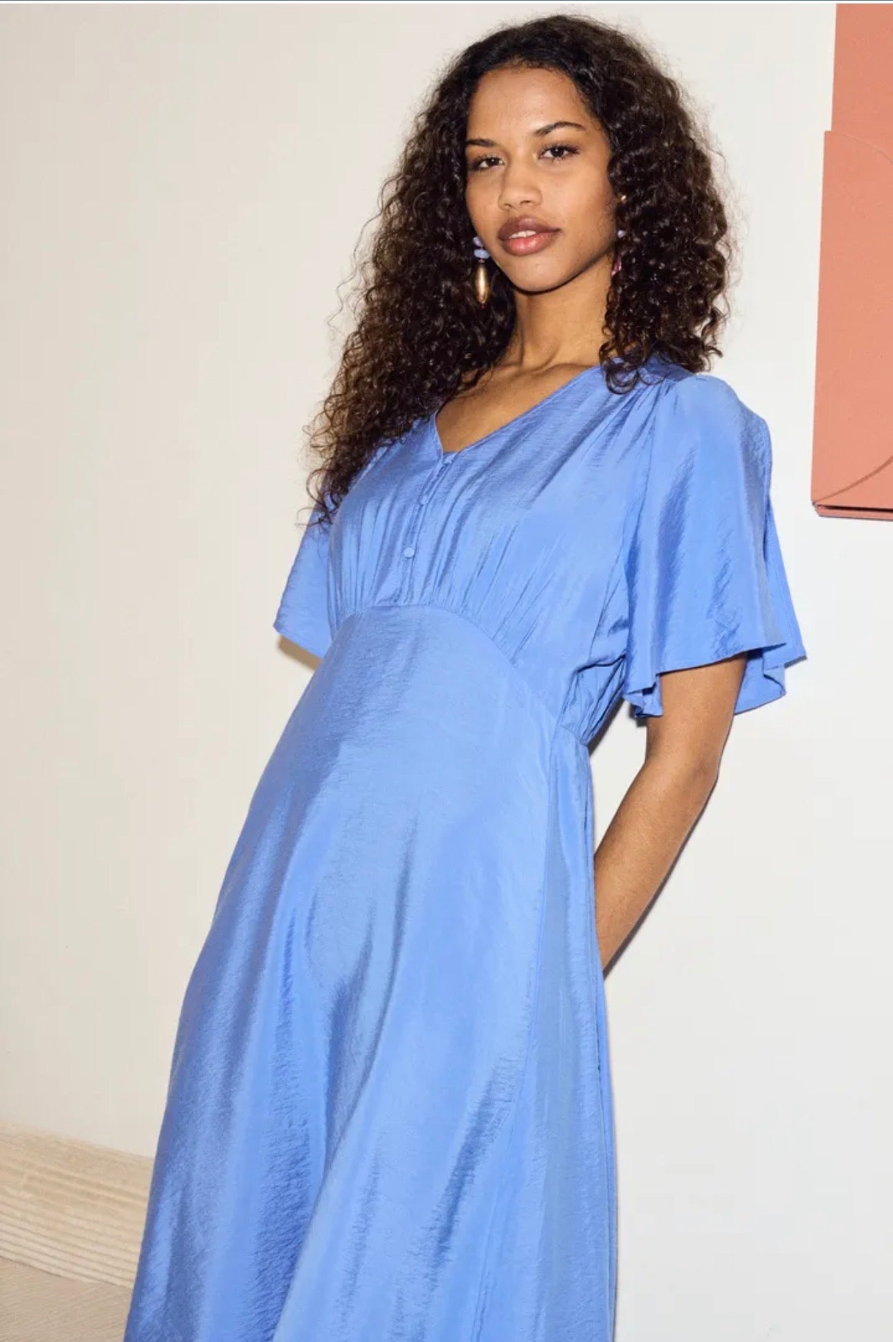 ICHI ANIVA DRESS 20125963 WEDGEWOOD