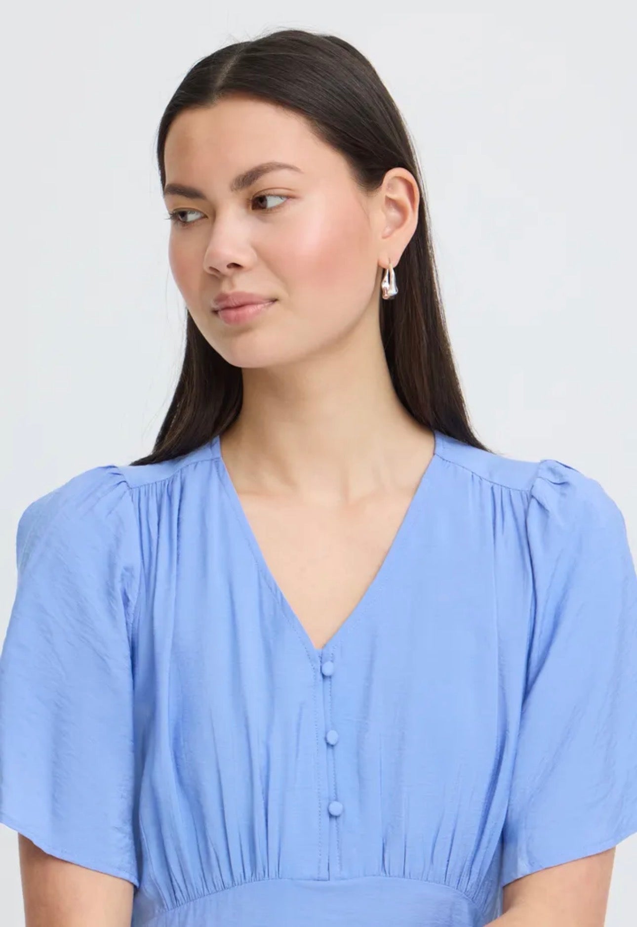 ICHI ANIVA DRESS 20125963 WEDGEWOOD