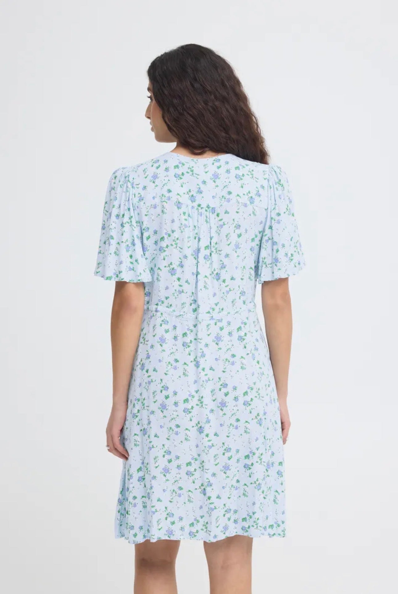 ICHI VERA DRESS 20125994 FLOATY BLUE FLOWER