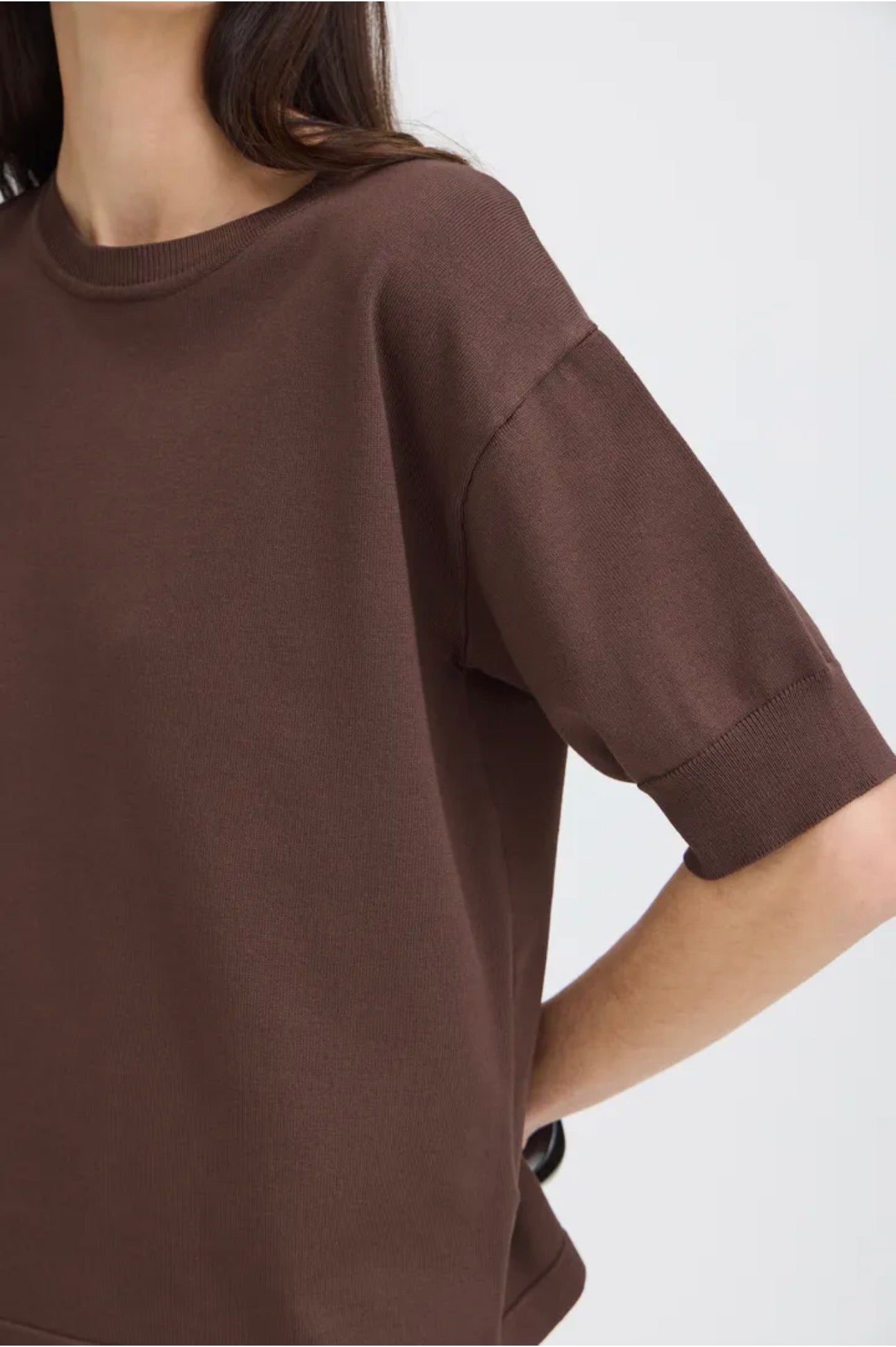 B YOUNG MMORLA FINE KNIT TSHIRT 20814397 FRENCH ROAST
