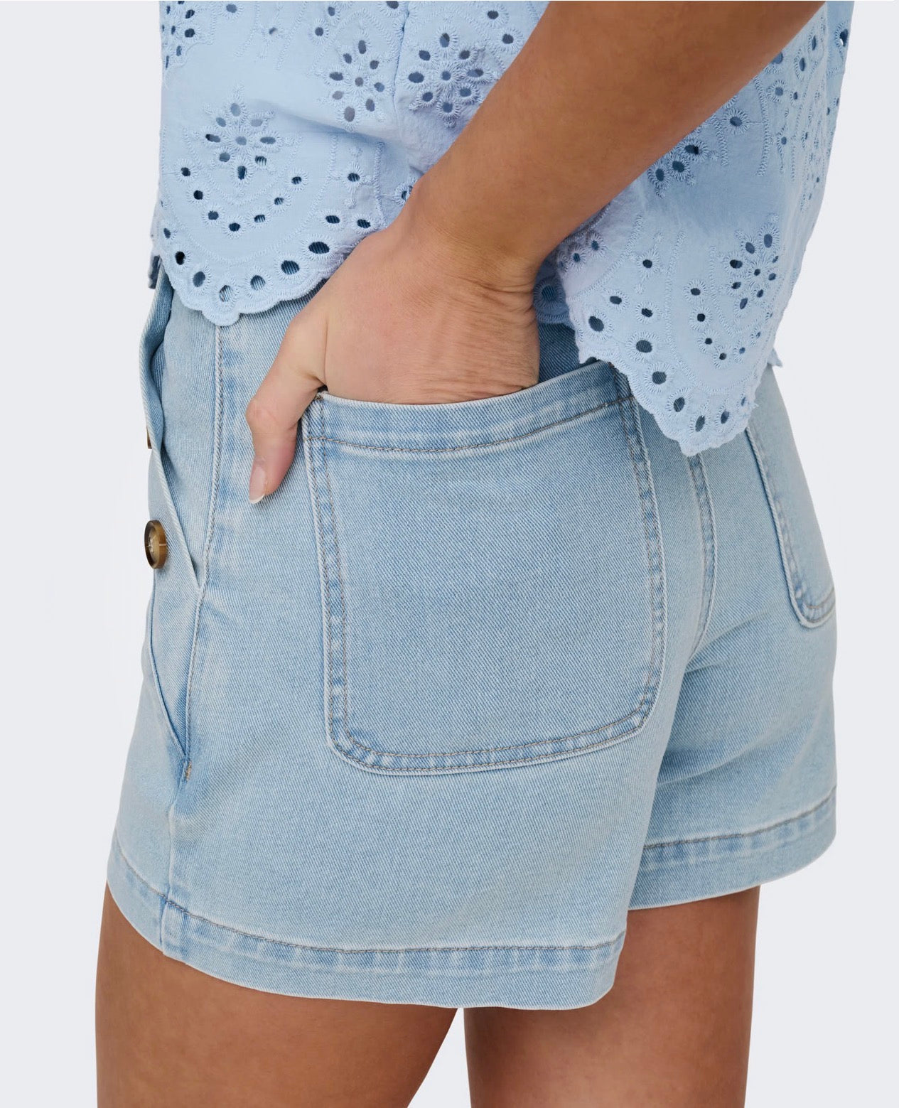 ONLY MADELINE BUTTON HIGH WAIST SHORTS 15372689