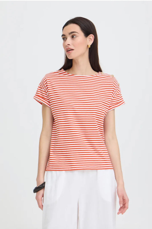 B YOUNG SILANY T-SHIRT 20818975 MOLTEN LAVA STRIPE