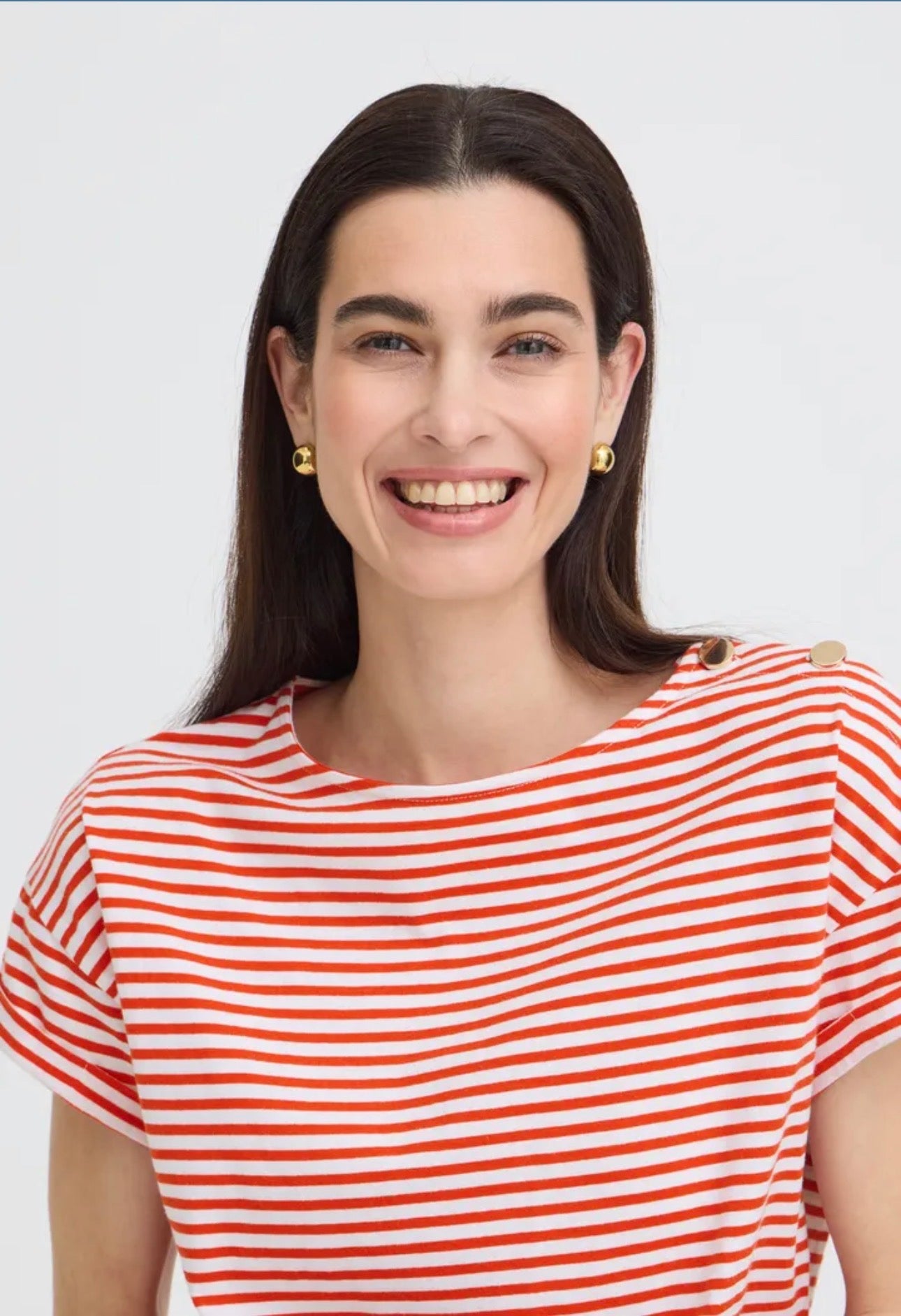 B YOUNG SILANY T-SHIRT 20818975 MOLTEN LAVA STRIPE