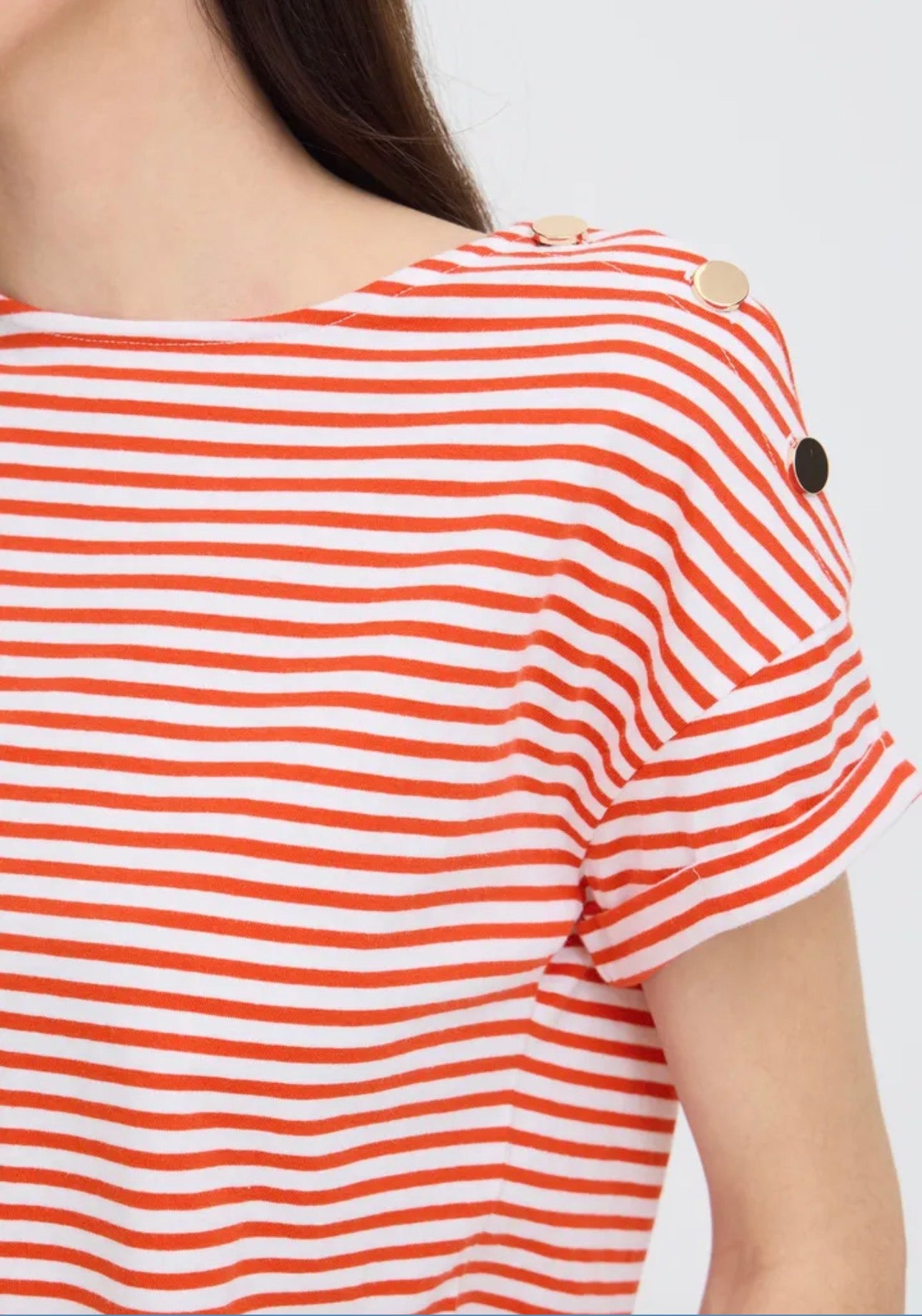 B YOUNG SILANY T-SHIRT 20818975 MOLTEN LAVA STRIPE