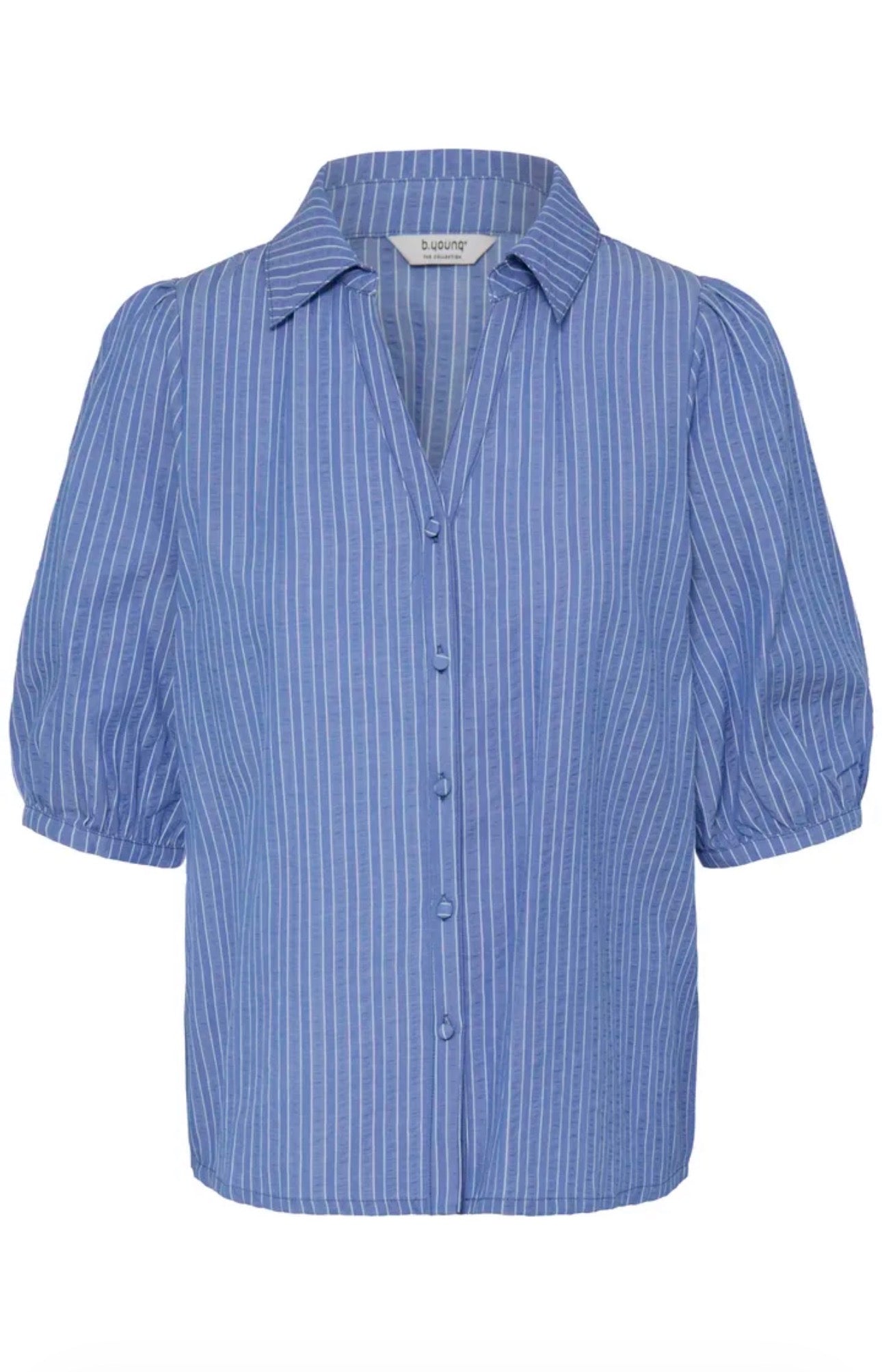 B YOUNG JAIDEN STRIPED SHIRT in NEBULAS BLUE STRIPE