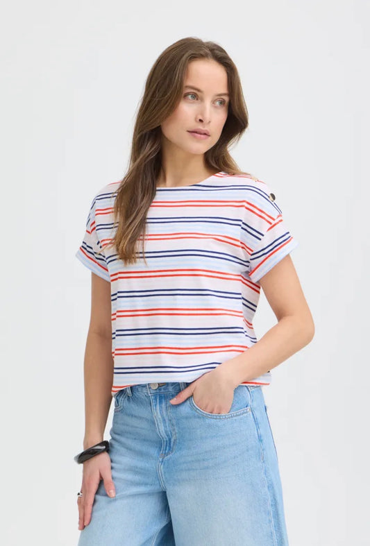 B YOUNG SILANY T-SHIRT WINDSURFER MULTI STRIPE