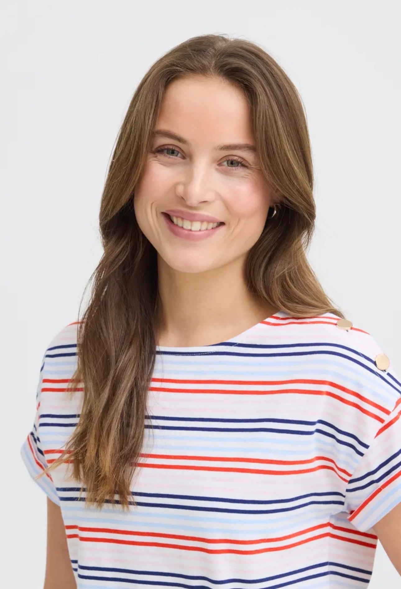 B YOUNG SILANY T-SHIRT WINDSURFER MULTI STRIPE
