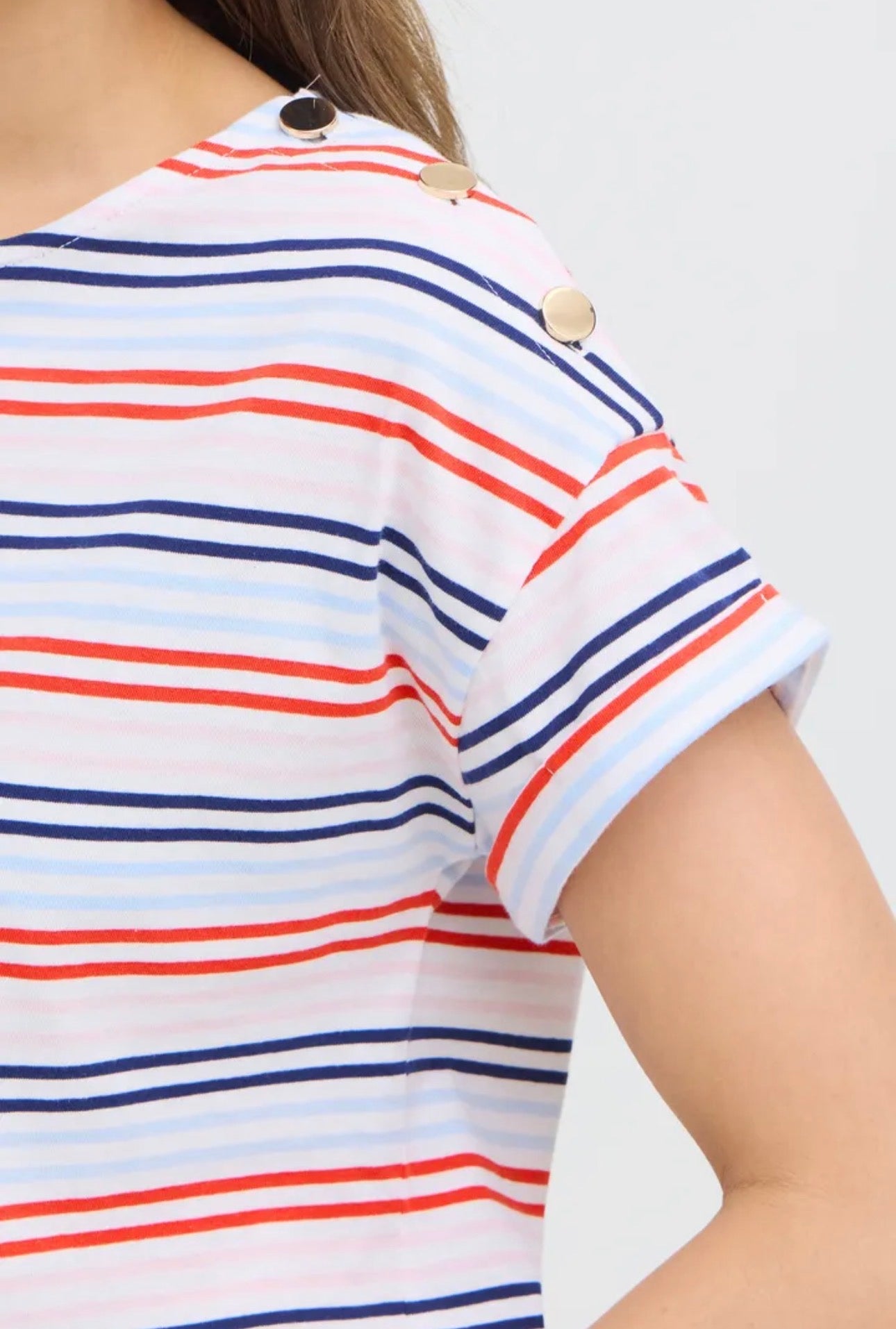 B YOUNG SILANY T-SHIRT WINDSURFER MULTI STRIPE