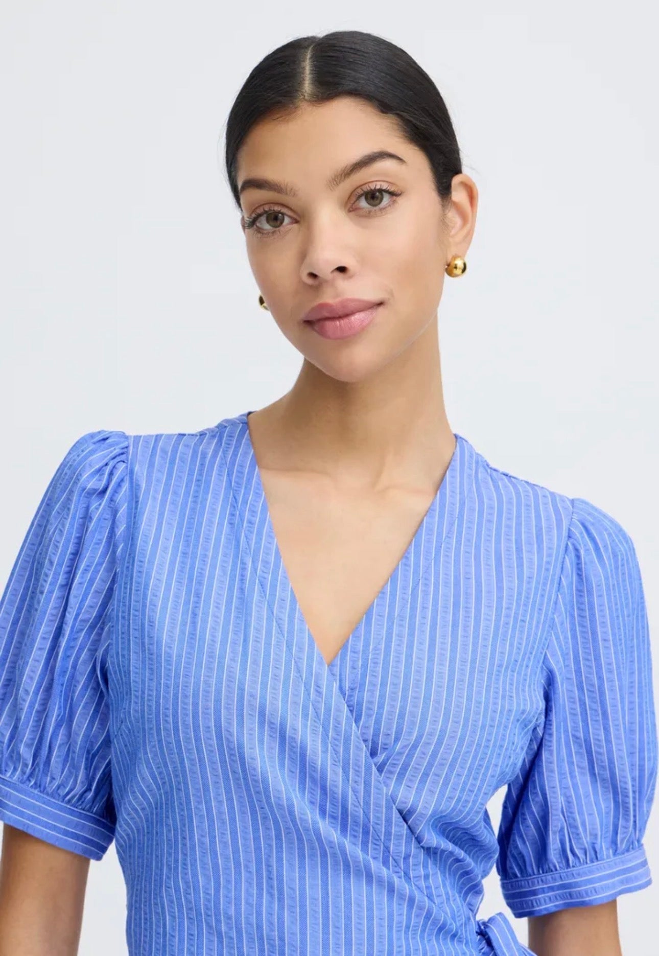 B YOUNG JAIDEN DRESS NEBULAS BLUE STRIPE
