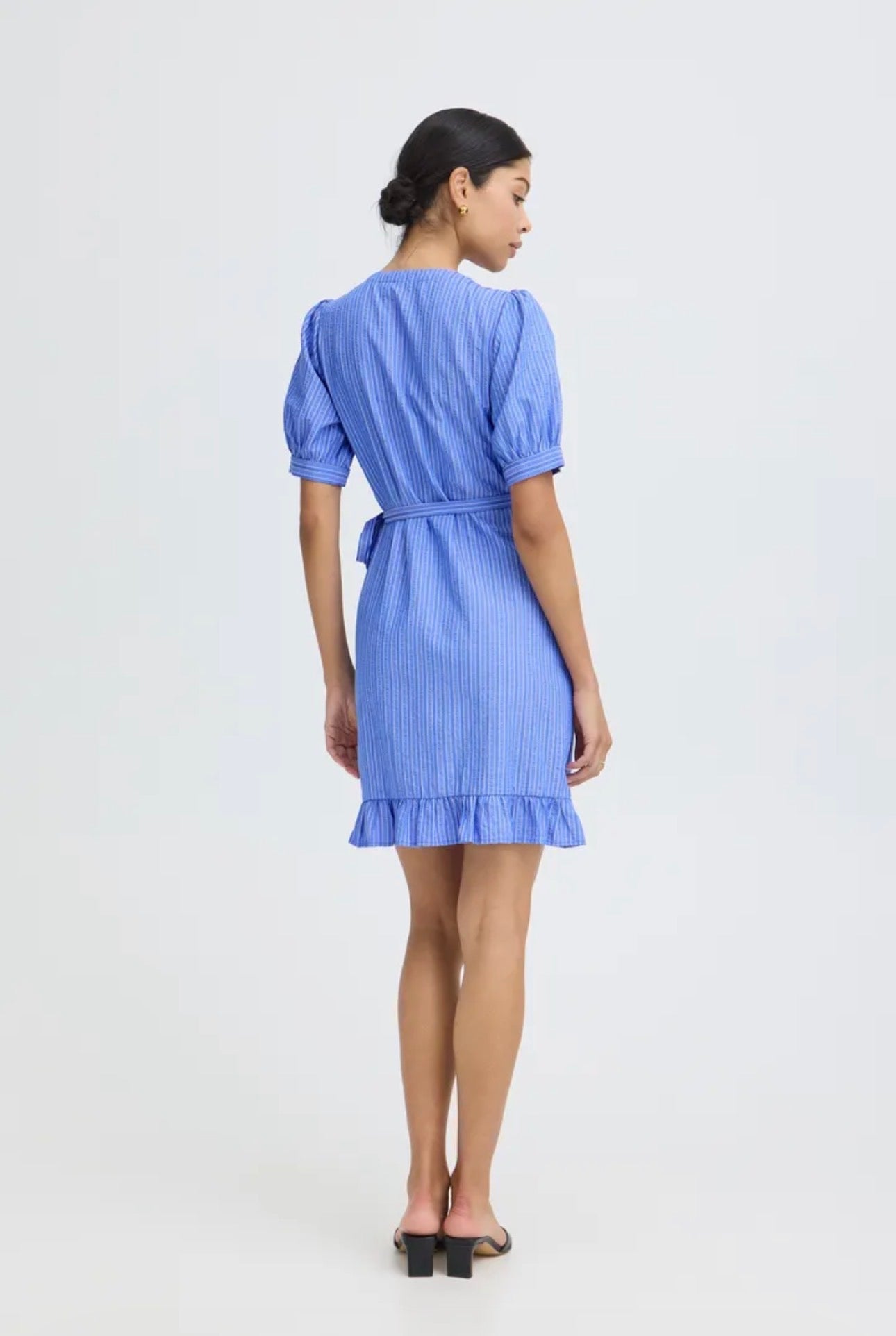 B YOUNG JAIDEN DRESS NEBULAS BLUE STRIPE