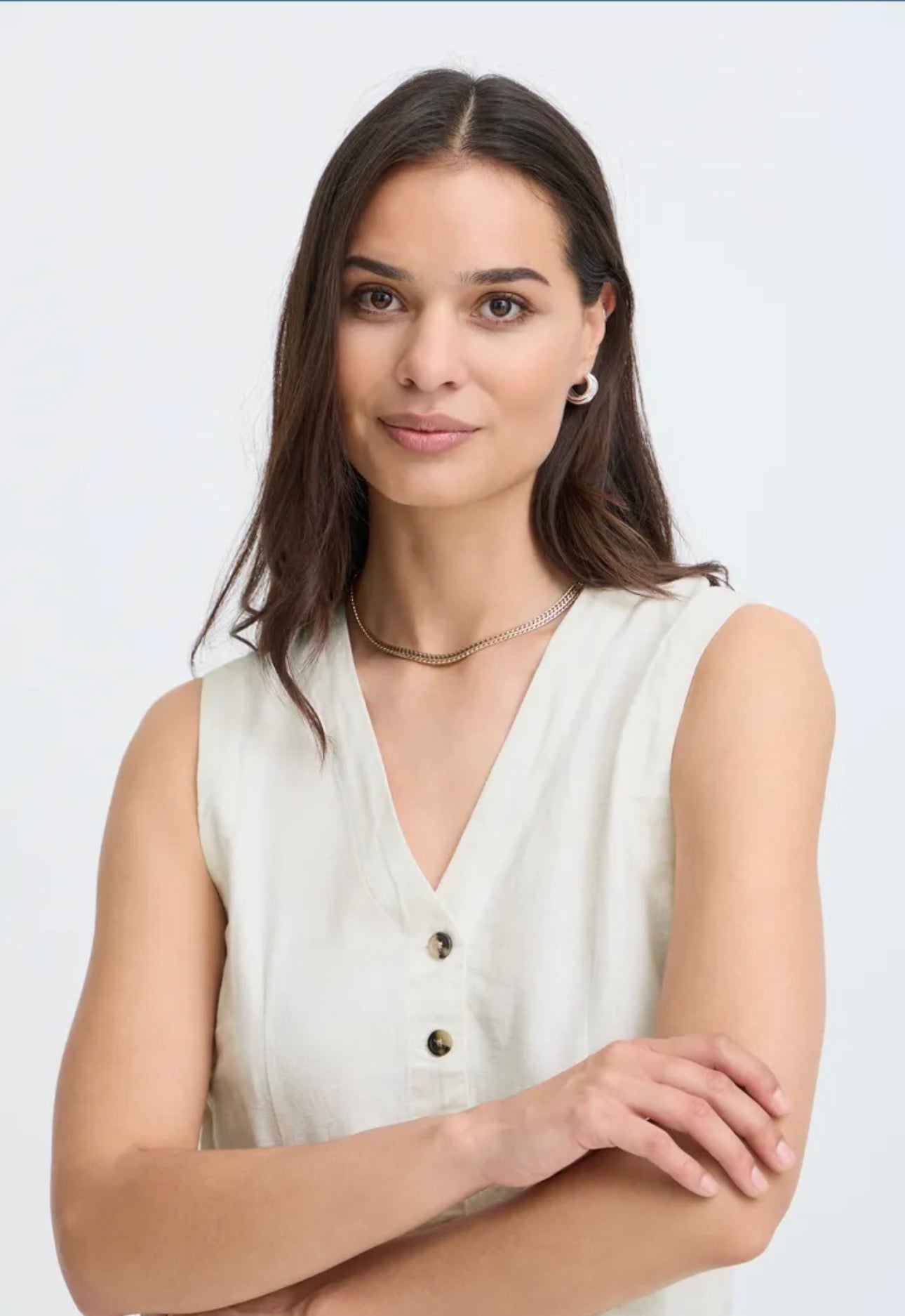B YOUNG FALAKKA WAISTCOAT MARSHMALLOW
