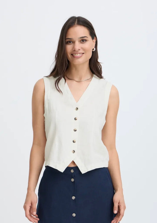 B YOUNG FALAKKA WAISTCOAT MARSHMALLOW
