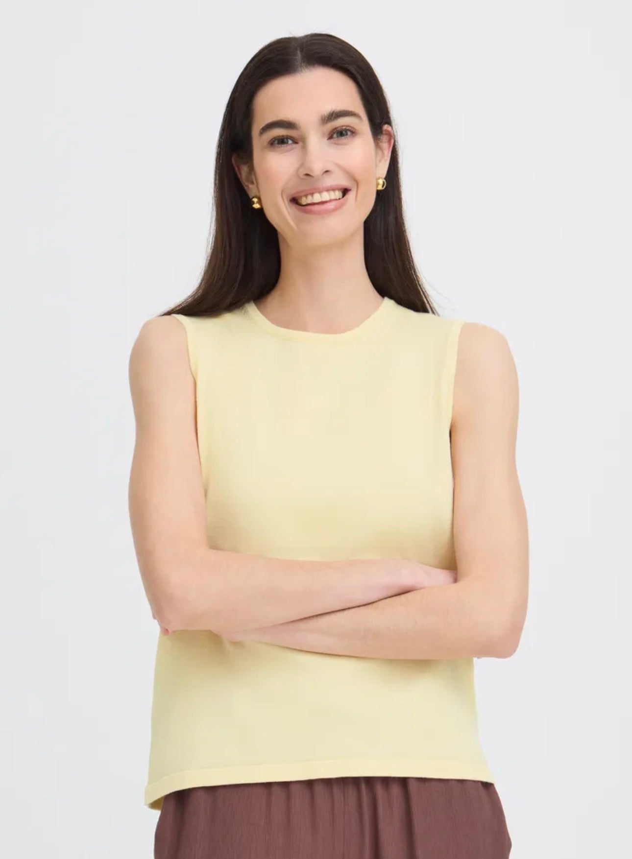 B YOUNG MMORLA SLEEVELESS TOP in FLAN
