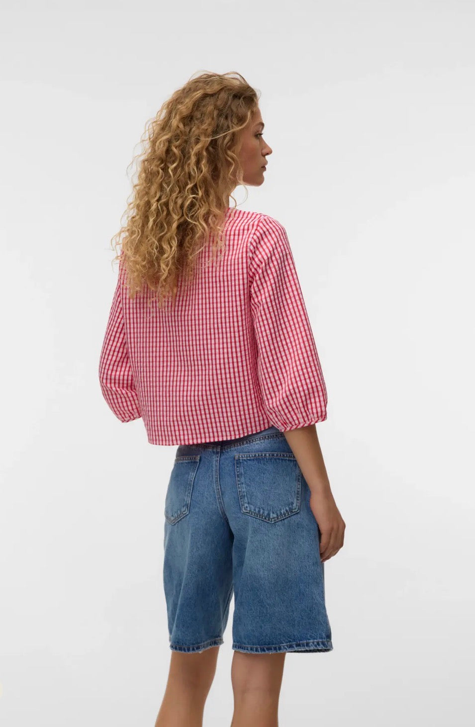 VERO MODA CAMILLA 3/4 TIE TOP PINK-A-BOO