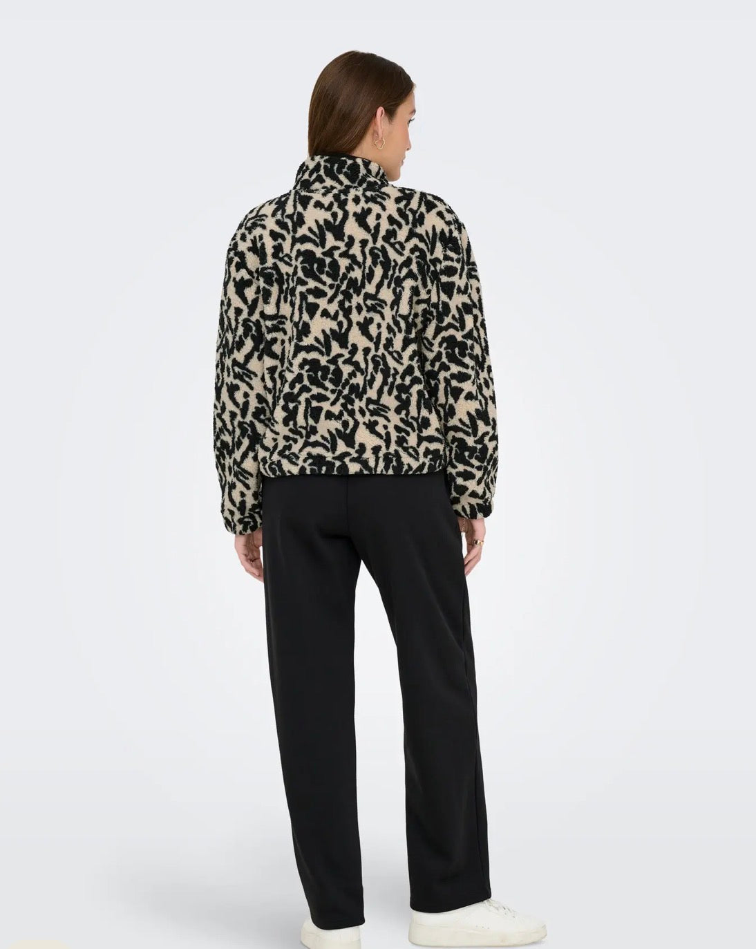 ONLY NEW DALLAS LS HIGHNECK ZIP TOP - BLACK DALLAS