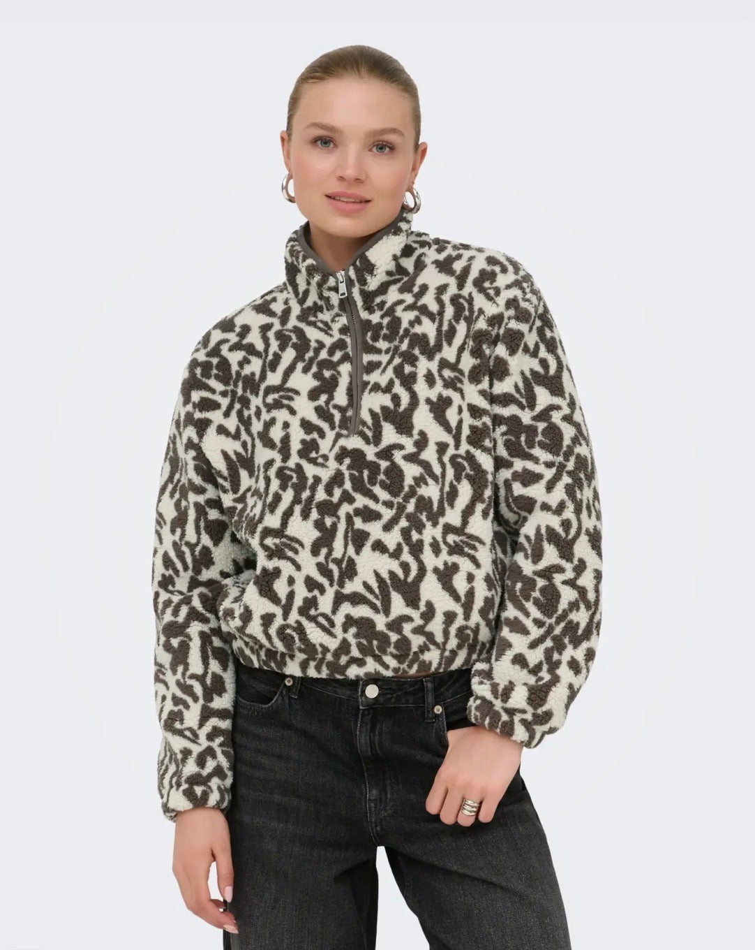 ONLY NEW DALLAS LS HIGHNECK ZIP TOP - BRACKEN DALLAS