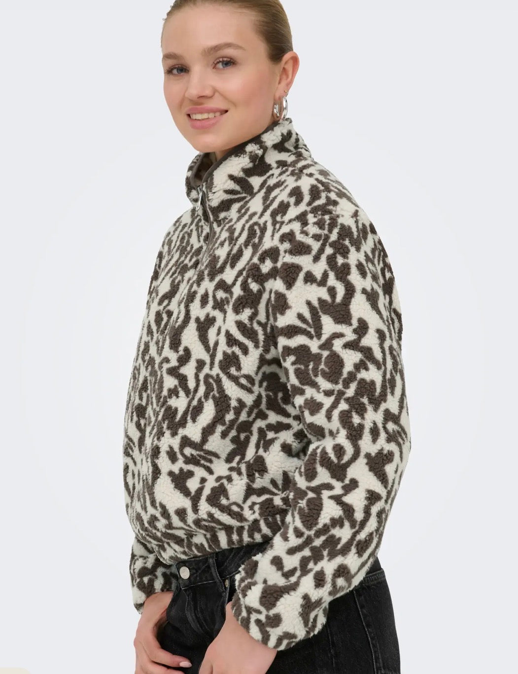 ONLY NEW DALLAS LS HIGHNECK ZIP TOP - BRACKEN DALLAS