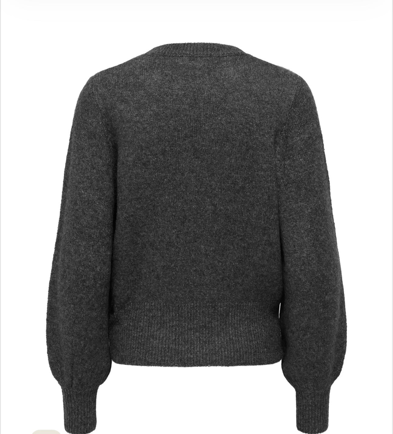 ONLY LELSA LS PULLOVER KNIT MEDIUM GREY MELANGE / BLACK PEARLS