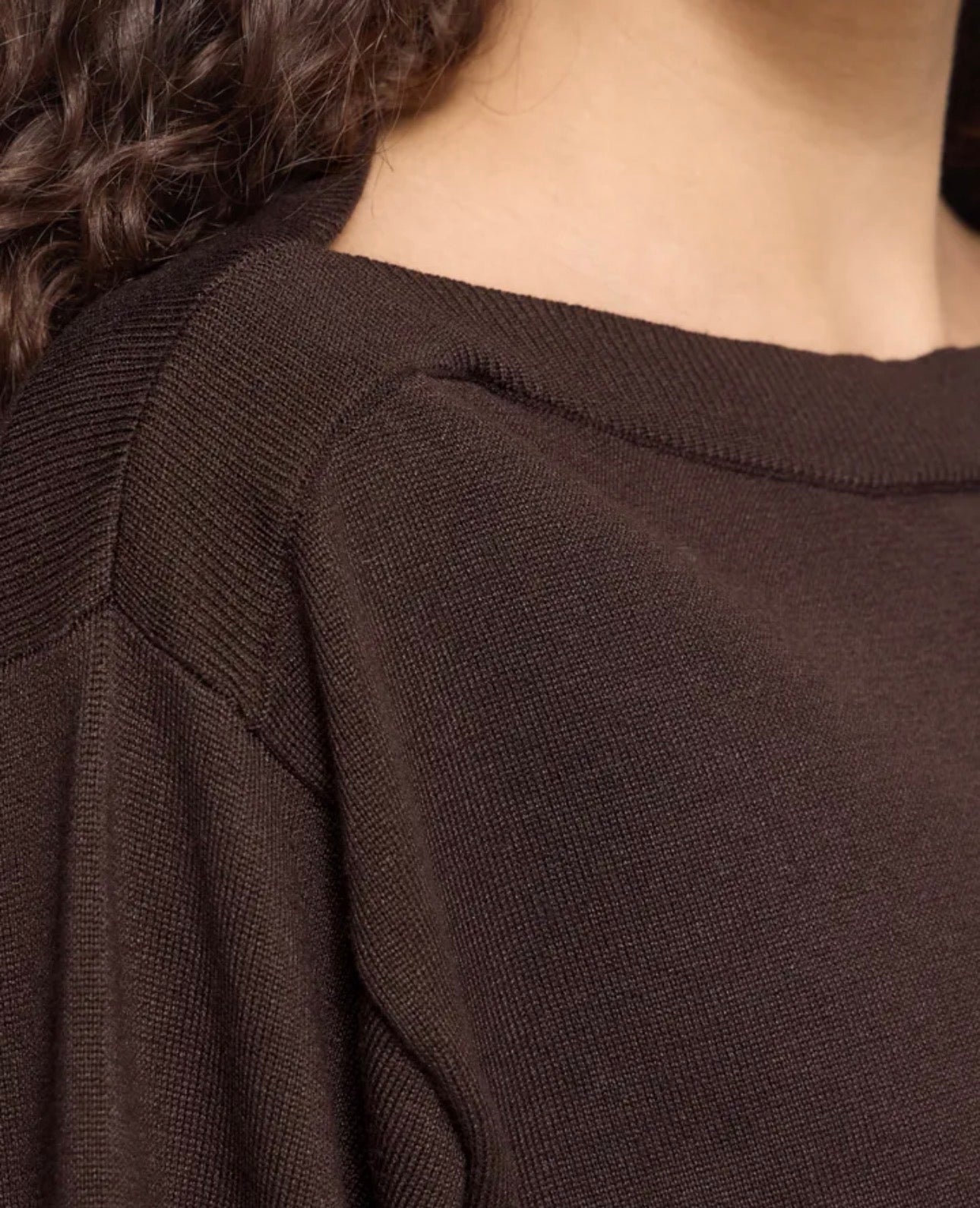 ICHI LULS BOAT NECK LS PULLOVER CHOCOLATE TORTE