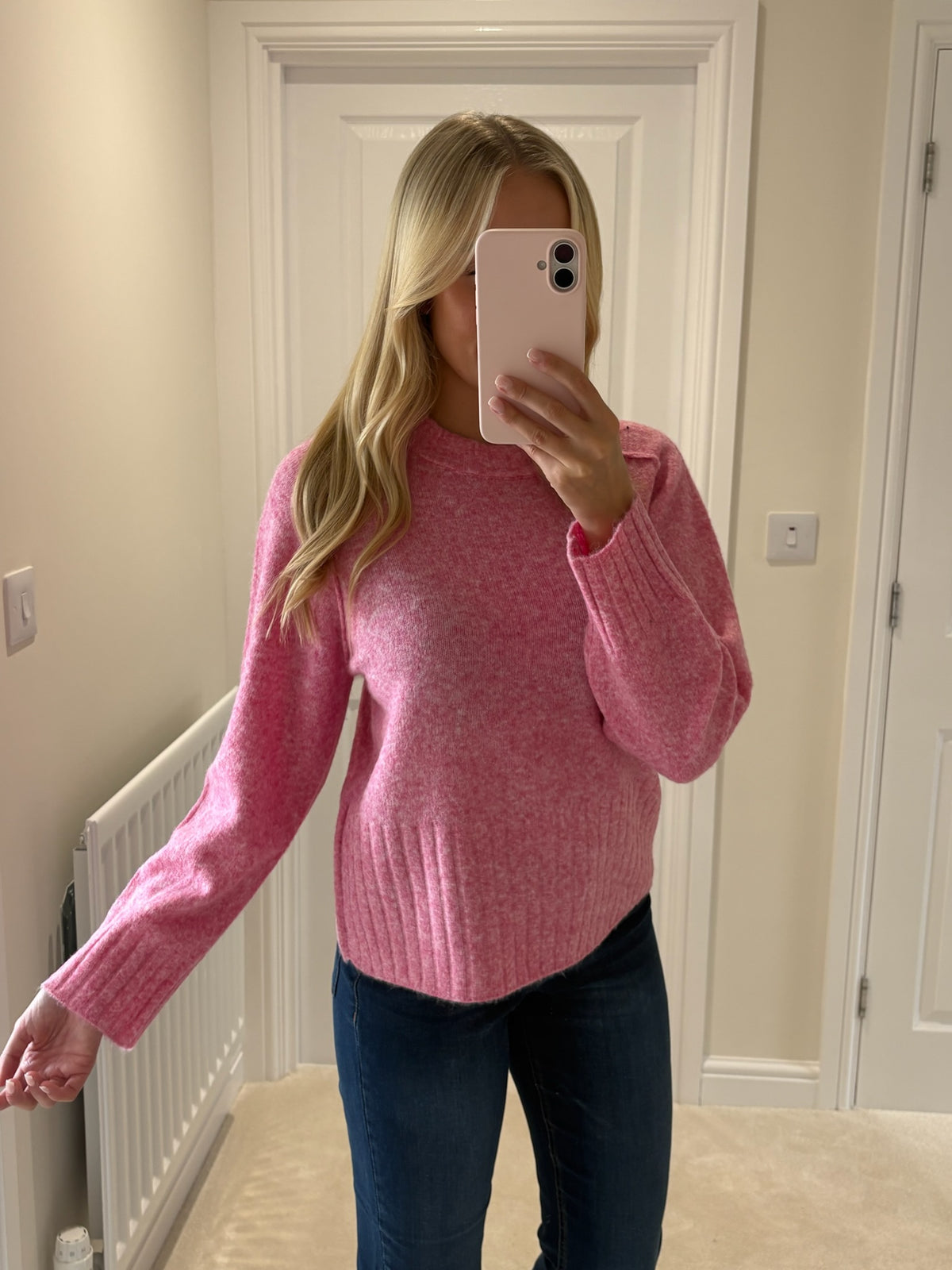 B YOUNG OMEA JUMPER - POLIGNAC PINK MELANGE