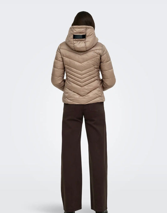 ONLY MIMI HOOD JACKET - FOSSIL