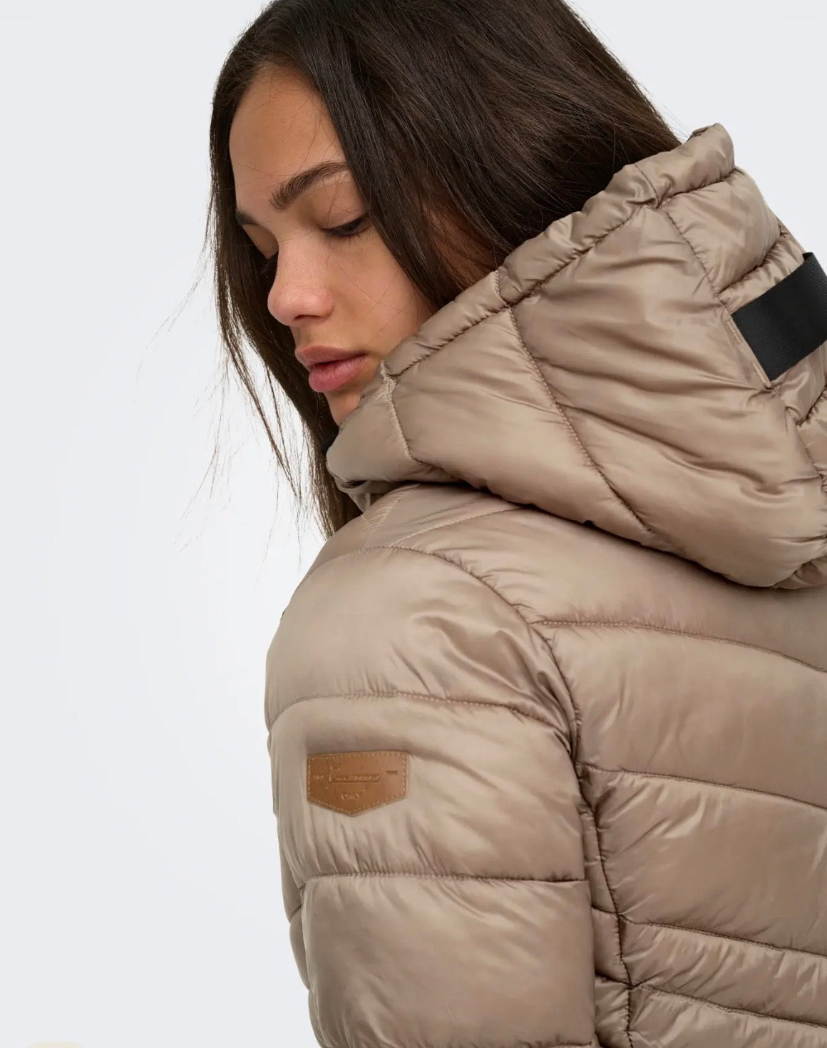 ONLY MIMI HOOD JACKET - FOSSIL