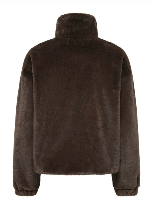 ONLY DANA SOL FAUX FUR JACKET - DEMITASSE / CHOCOLATE