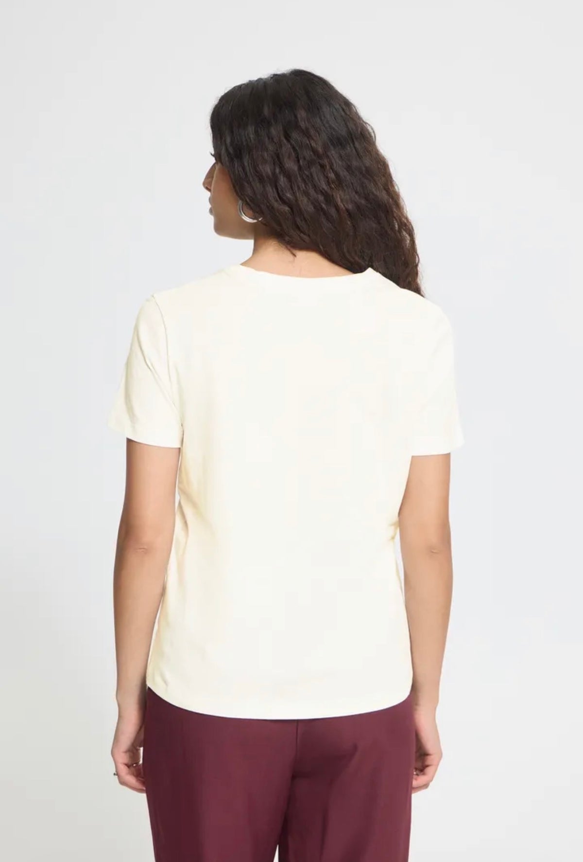 ICHI CAMINO SS T-SHIRT - CLOUD DANCER / W CHERRISH