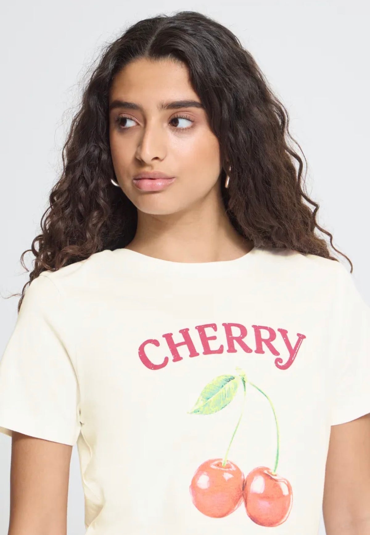 ICHI CAMINO SS T-SHIRT - CLOUD DANCER / W CHERRISH