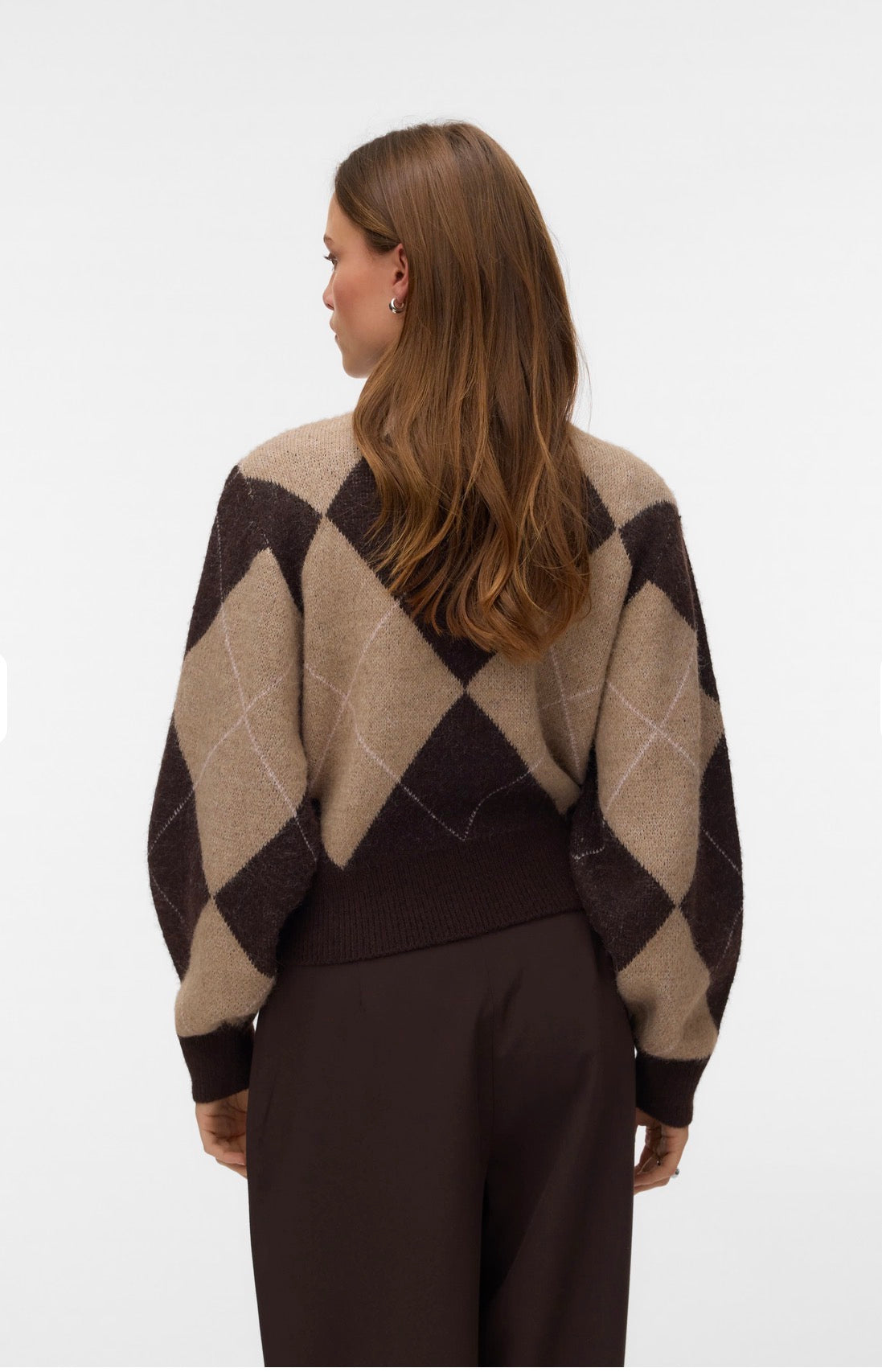 VERO MODA DARLA LS ROLLNECK PULLOVER - CHOCOLATE TORTE / W SILVER