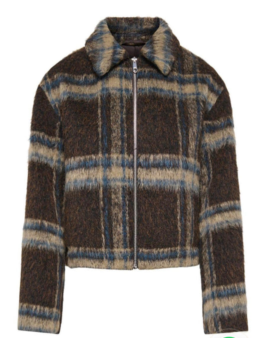 ONLY KATE CHECK JACKET - COFFEE BEAN