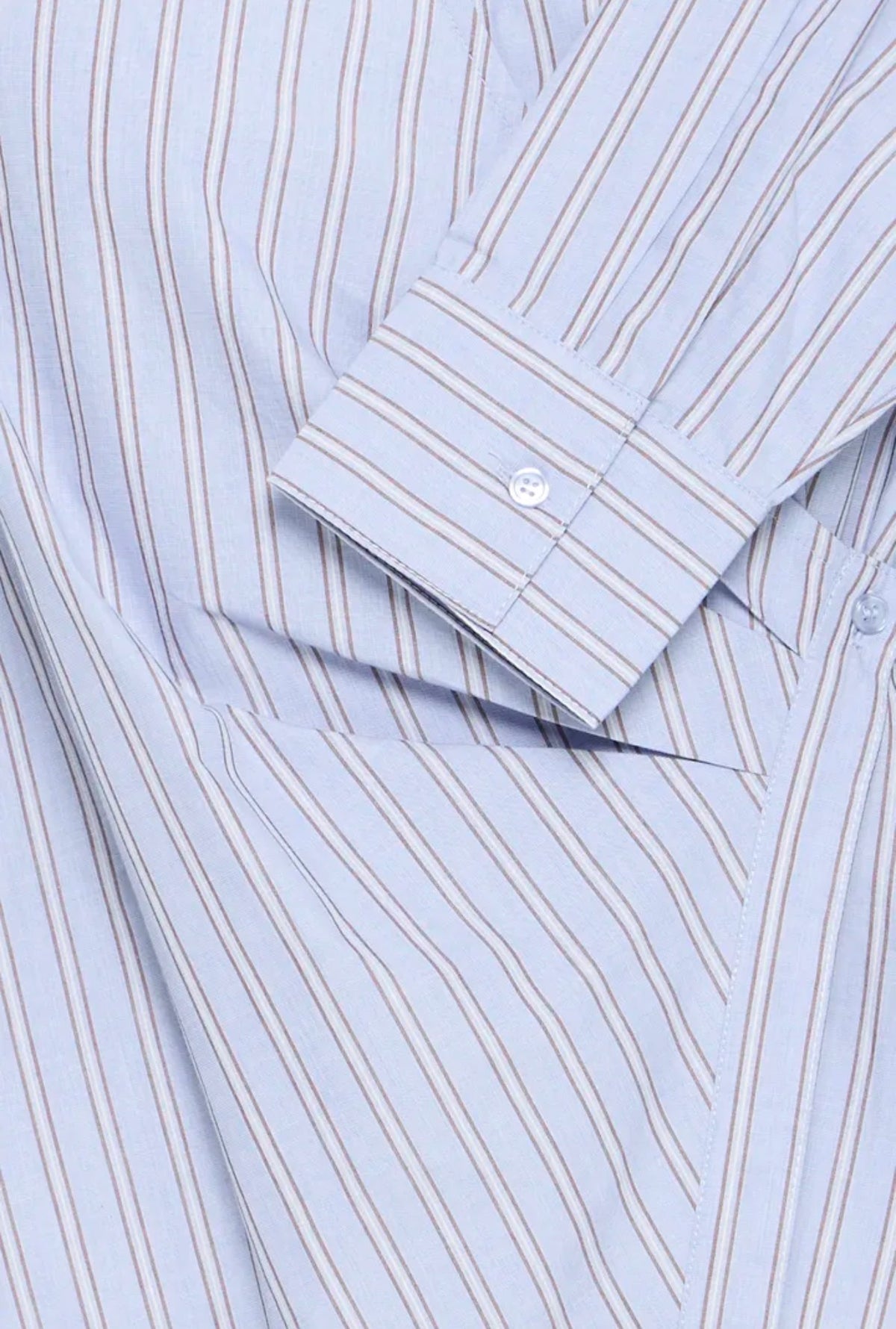 B YOUNG HENE WRAP SHIRT - CHAMBRAY BLUE STRIPE