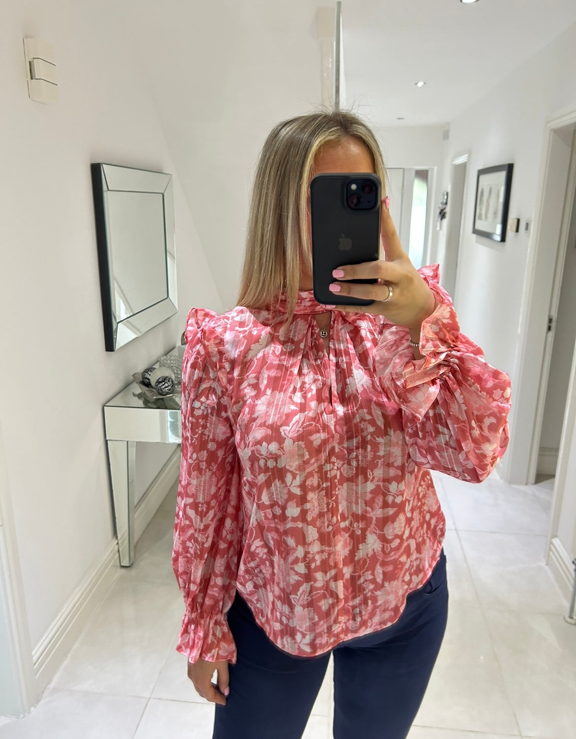 French Connection Pink Blossom Blouse