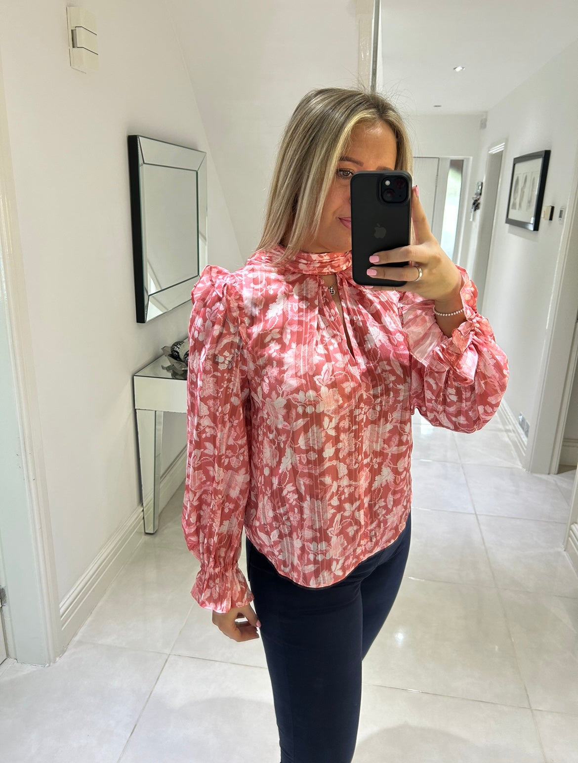 French Connection Pink Blossom Blouse