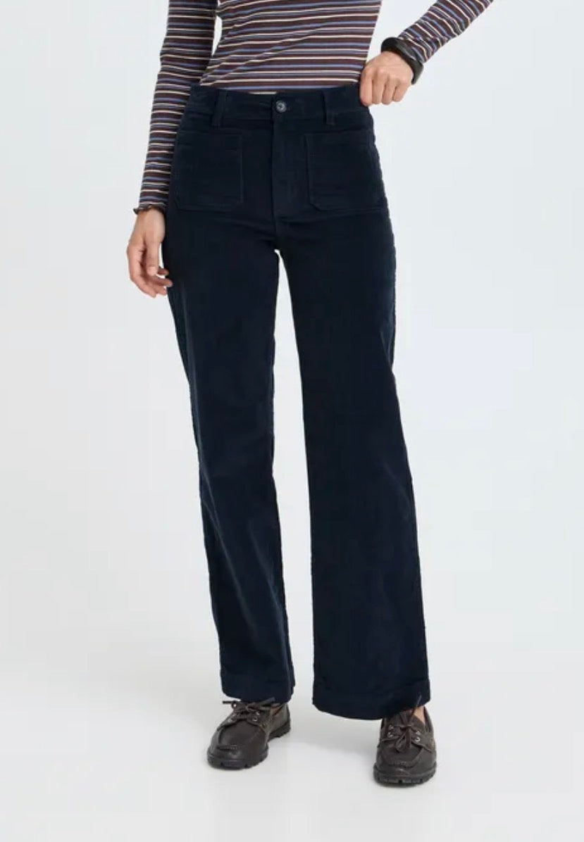 B YOUNG DASIK POCKET CORD PANTS - DARK SAPPHIRE