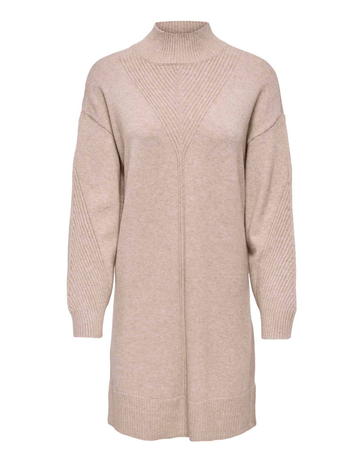 ONLY PRINCESS LS HIGHNECK DRESS - MOCHA MERINGUE/ MELANGE